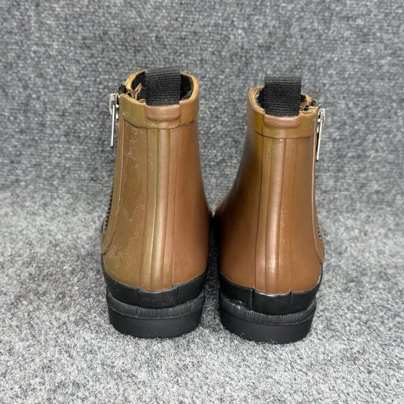 Madewell Zip-Up Lugsole Rain Boots Women's Size 8 Brown Rubber Waterproof Shoes - Picture 5 of 12